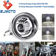 For Harley Heritage Softail 1896-2014 Cafe Racer Custome 7 inch Motorcycle Front LED Headlight E9 Vi
