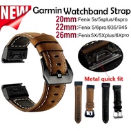 New Genuine Leather Strap For Garmin Fenix 7 , Fenix 7X Strap , Garmin Fenix 5 , Fenix 5 plus , Fenix 5X , Fenix 5X plus , Garmin fenix 6 / fenix 6 pro / fenix 6X , fenix 6X Pro Strap quick release garmin Strap Garmin instinct / Forerunner 935 / 945 strap