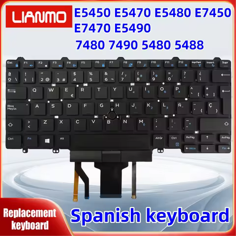 German/French/Spanish/Czechoslovak Layout for DELL Latitude E5450 E5470 E7470 E7450 3340 7480 7490 5