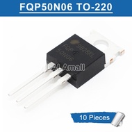 &10pcs FQP50N06 TO220 FQP 50N06 TO-220 50A/60V N-channel Transistor new