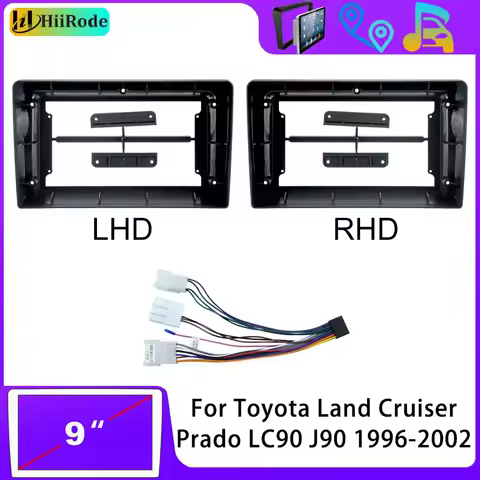 Hiirode Car Android Radio Stereo Player Frame Fascia For Toyota Land Cruiser Prado LC90 J90 1996-200