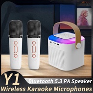 Y1 Karaoke Portable Wireless Bluetooth Speaker with Microphone Mini LED Sound Box Music System Pro  