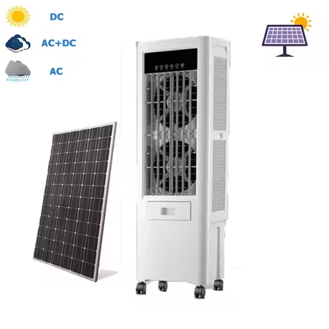 Solar 3-Speed Portable Tower Air Cooler 220-240V 280W 50L Humidify Quiet Operation for Small Office/