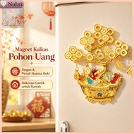 Nubri COD Luxury Refrigerator Stickers 3D Fridge Magnet/s Money Tree Lucky Bringer Decoration/s Kitc