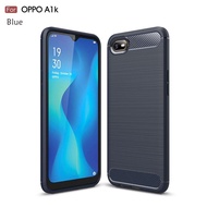 Carristo Oppo A1K Back Case Cover Carbon Fiber Brushed TPU Silicone Soft Casing Phone Mobile Housing