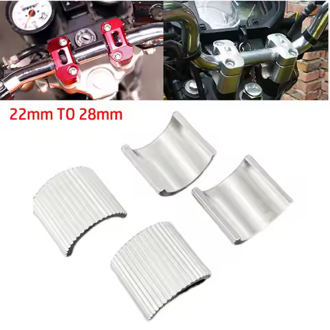 4Pcs 22mm 7/8 Inch To 28mm 1-1/8 Inch Motorcycle Handlebar Mount Riser Clamp Conversion Shim Spacer 