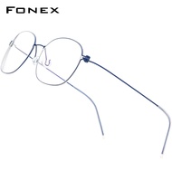 FONEX B กรอบแว่นไททาเนียมสำหรับผู้ชายแว่นตาไร้กรอบสไตล์เกาหลีน้ำหนักเบาพิเศษแว่นตาสไตล์ญี่ปุ่น F7513