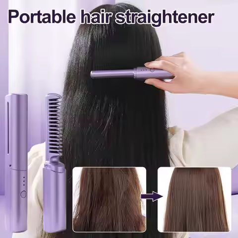 30 Seconds Fast Heat Up Ceramic Keratin Hair Straightener 3 Scald 4000mAh Adjustable Anti Comb Level