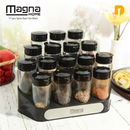 Magna Home 17 Jars Spice Rack Set - Bottle Jar Spice Container Stacking With Label