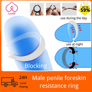 2PCS Men Foreskin Correction Hinder Ring Penis Training Sleeve Time Delay Device Sex Toys for Men Lo