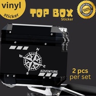 Top Box Sticker / Top Case Styling 45L 55L 65L (2 pcs Die-cut Vinyl Sticker - Full Compass Adventure