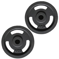 Bộ 2 miếng tạ gang tạ bánh gang 3 lỗ 4kg (đen)