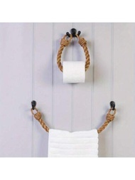 繩索馬桶紙和毛巾架,鄉村風格的紙巾架,浴室收納架,廚房紙巾架