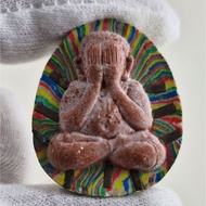 Kruba Krissana Phra Pidta lang Thep Jamlang with 9 silver Takruts