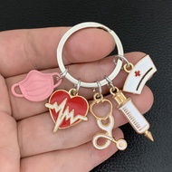 Nurse Doctor Mask Keychain Medical Ambulance Staff Keyring Nurse's Day Accessories Mobile Phone Acce