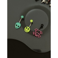 Sexy Hot Girl Umbilical Nail Smiley Face Belly Button Buckle Alien Belly Button Nail Belly Button Ri