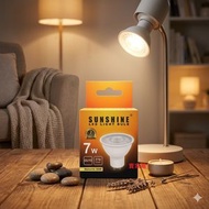 一套2支 暖黃光 LED 燈膽 GU10 射膽 - 7W / GU10 / 暖黃光 3000K (不可調光暗) 燈泡 射膽 LED射燈  陽光 透明罩款 LGU10F-7W-C