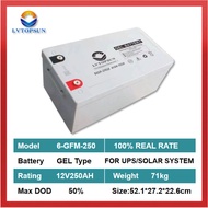 ถูกที่สุด LVTOPSUN แบตเตอรี่โซล่าเซลล์ แบตเตอรี่แห้ง 50Ah 55ah 100Ah 150Ah 200Ah 12v Deep Cycle Gel Battery