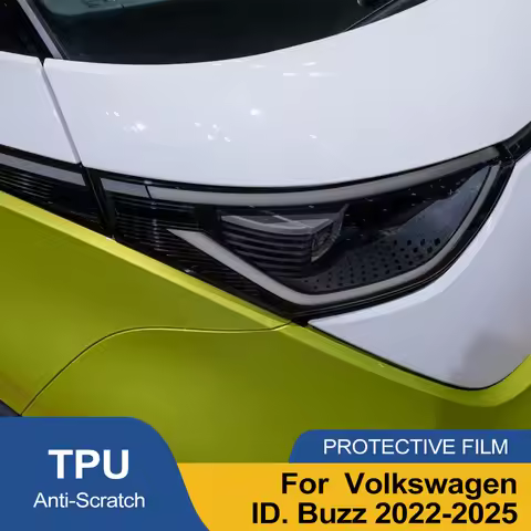 For Volkswagen ID. Buzz 2022-2025 Smoke Black Car Headlight Protective Film TPU PPF Pre Cut Anti-Scr