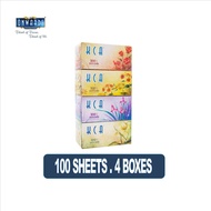 [CLEARANCE] KCA Box Facial Tissue 4 Boxes x 100 Sheets x 2 Ply