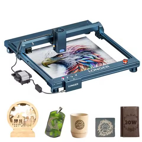 LONGER B1 30W Laser Engraver 36W Laser Power High Speed Engraving with Smart Air-Assist System Suppo