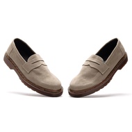 Rionz Xabi Cream - Sepatu Pria Loafer Formal Casual Kantor Kuliah Suede