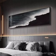 Master's Bed Painting Wall Painting Wave Mural Art Bedroom Bedside Black White Living Room Modern Si