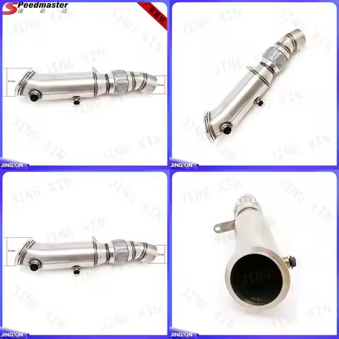 Custom for BMW 4 Inch Catless Downpipe Exhaust Pipe N55 3.0T EWG Engine Compatible with X5 X6 535i 6