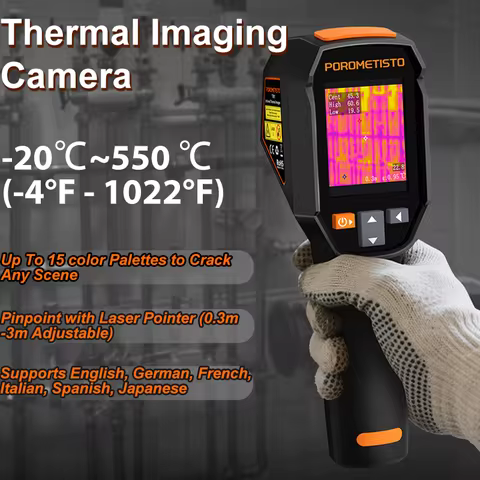 TI01 Rechargeable Thermal Imaging Camera -20 ℃~550 ℃ 15 color Palettes Waterproof Dustproof Anti Dro