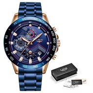 Lige นาฬิกาแฟชั่นใหม่สำหรับผู้ชายนาฬิกาสแตนเลสแบรนด์ชั้นนำนาฬิกาควอตซ์กีฬาสุดหรูนาฬิกาผู้ชาย relogio masculino