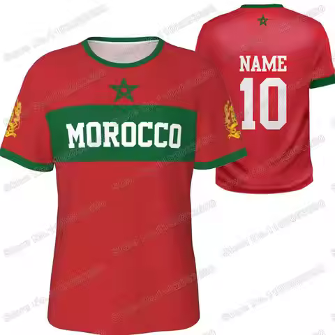 2025 Morocco Original DIY Football Shirt Flag Custom Name Men And Womens Training Tops Fitness Jerse