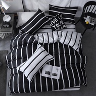 Bonenjoy Black and White Colo Striped Bed Cover Sets SingleTwinDoubleQueenKing Quilt Cover Bed Sheet