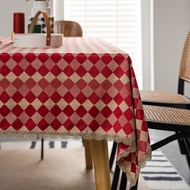 Luxury Tassel Wedding Red Waterproof Tablecloth Jacquard Feather Leaves Gold Lace Tablecloth Square