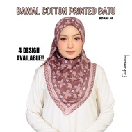 BAWAL COTTON PRINTED BATU TABUR BIDANG 50. TUDUNG BAWAL LABUH. Exclusive. Premium. Cotton. Bawal Printed. Bawal Batu.