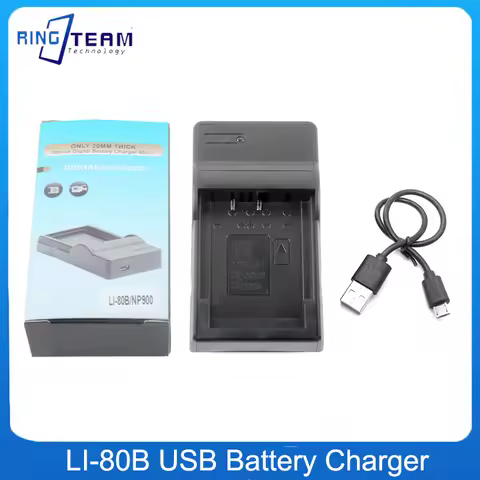 LI-80B NP-900 Camera Battery USB Charger for Olympus NP900 LI80B Minolta DIMAGE E40 E50 PREMIER SL4 