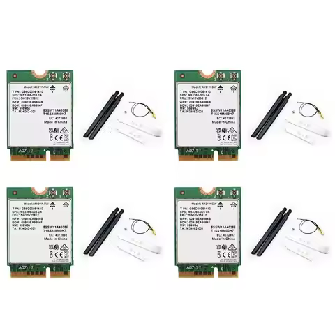 M51K-4X AX211NGW+Dual Antenna Wifi 6E M.2 Key E Cnvio2 2.4Ghz/5Ghz Wireless Network Card 802.11Ac Bl