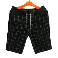 Celana pendek tartan pinggang melar rib Shorts Katun Dewasa Santai Distro Surfing Kotak Nyaman Pria 