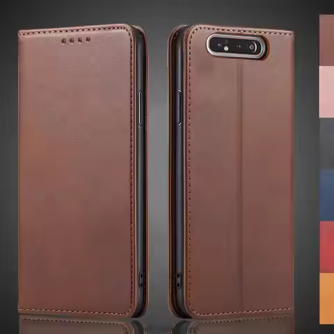 Magnetic attraction Leather Case for Samsung Galaxy A80 A805F A805N Holster Flip Cover Case Wallet P