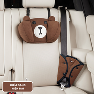 Gối tựa đầu ô tô dây đeo tam giác võng gác chân ô tô máy bay cho bé chất liệu da mềm mại sang trọng 