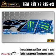 Tem Xe R15V3 Mẫu Monster | R15V306 | Decal Rời Dán Xe R15 Đẹp Màu Xe Đen Đỏ Xanh Vàng Xám - Azdecal