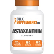 BulkSupplements.com Astaxanthin 12mg 180 Softgels - Astaxanthin Supplement - Astaxanthin Pills - Ant