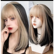 Blonde Bangs ombre wig