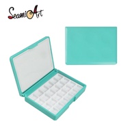 SeamiArt Portable Plastic Painting Box Palette Watercolor Oil Acrylic Gouache Paint Subpackage BLUE