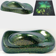 4D Chameleon color, Lemon Yellow, changes color, Dark Green, iridescent Yellow according to viewing 