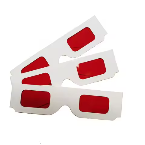 100pcs/lot Re-useable White Paper 3D Glasses Paper Frame Red/Red Lens 3d Decoder Glasses For Promoti