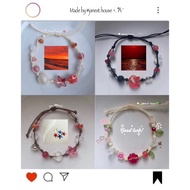 Handmade bracelets, bracelets bag couple friends in red tone made by Janest ⋆ ︎