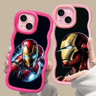 MERAH D-1 Iron Man Pink red Casing for iphone 13 Xs Pro Max X black