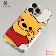 Case for Honor X9C X7C X8C X6B X8B X6A X7A X7B X9B Happy Pooh Bear with Peace Sign Shockproof TPU Ph