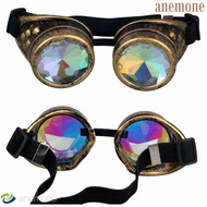 ANEMONE Gothic Kaleidoscope Retro Glasses, Crystal Lens Adjustable Steampunk Glasses, Funny Decorative Unisex Gothic Personality Kaleidoscopic Glasses Cosplay Costume Glasses