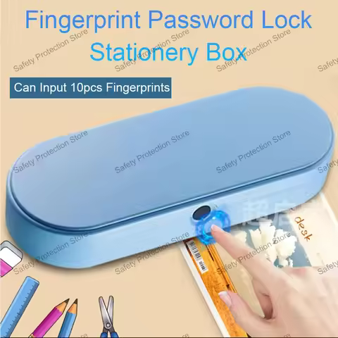 Fingerprint Storage Box Fingerprint Safe Box Student Pen Case Household Secret Hidden Safe Stationer